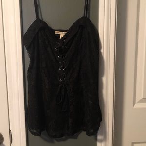 Express Lace Corset Peplum Top